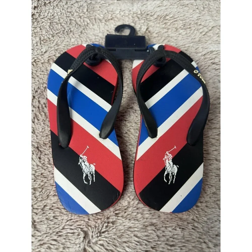 Polo Ralph Lauren Kids Flip Flops Black Size 1 Sandal